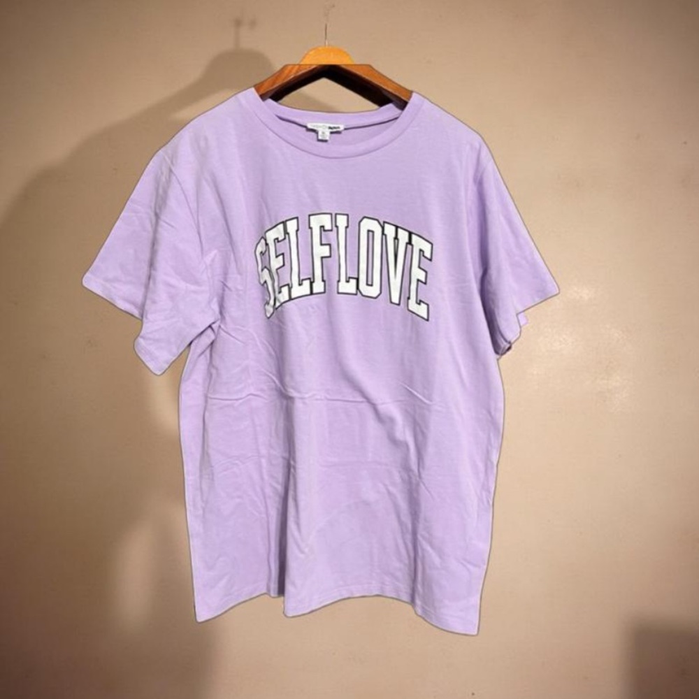 Fashion Nova Graphic T-shirt Self Love lavender Size XL NWT